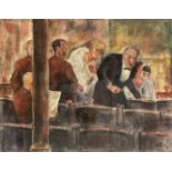 Zaza Tuschmalischvili (*1960), georgischer Maler, tätig in Berlin, im Theater, Aquarellüber Kohle