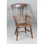 Sogen. Captain Chair, England um 1900, Eschenholz und andere Hölzer massiv, 107 x 60 x 46cm