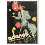 Plakat 'Adanos - der Gentleman Jongleur', 1940er Jahr, Farblithographie, in derDarstellung sign. '