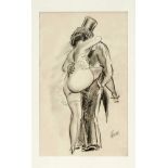 Erotika Zeichner um 1930, Bleistiftzeichnung eines Paares beim Liebesakt, Bleistift aufPapier, u.