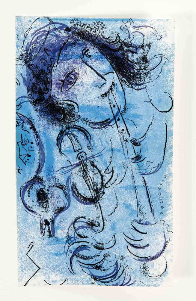 Marc Chagall (1887-1985), Farblithographie 'Der Flötenspieler', Farblithografie, 1957 aus'Jacques