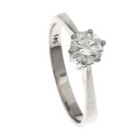 Brillant-Ring WG 585/000 mit einem Brillanten 0,62 ct W/VS, RG 54, 2,5 g