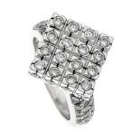 Brillant-Ring WG 585/000 mit Brillanten, zus. 1,0 ct l.get.W/SI, RG 55, 10,4 g