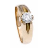 Altschliff-Diamant-Ring GG 585/000 mit einem Altschliff-Diamanten 0,50 ct W/SI, RG 57, 3,5 g