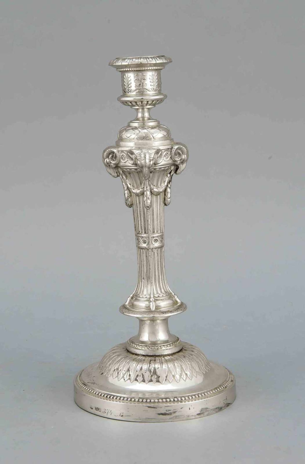 Leuchter, Österreich, um 1880, MZ: Josef Carl Klinkosch, Wien, Silber 800/000, runder gewölbter