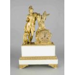 Biedermeier-Figurenpendule, Anfang 19. Jh., weißer Carrara-Marmor und vergoldete Bronze,