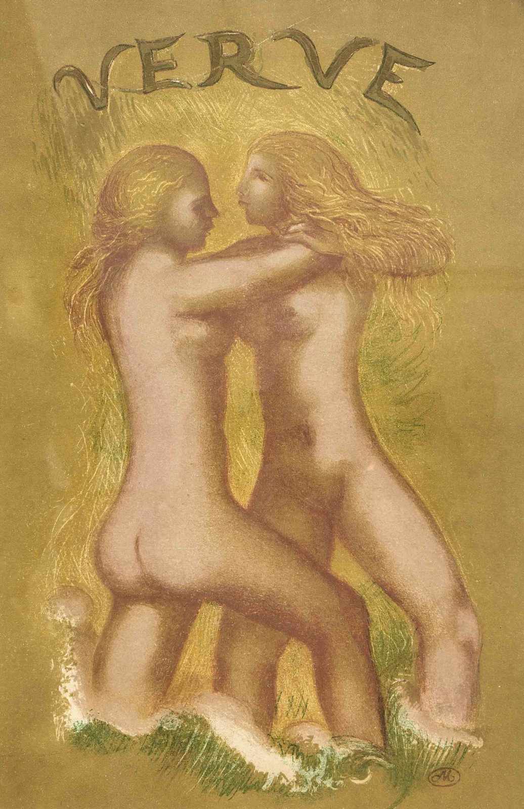 Aristide Maillol (1861-1944), Farblithographie aus Verve Vol. II Nr. 5/6, 1939, im Stein