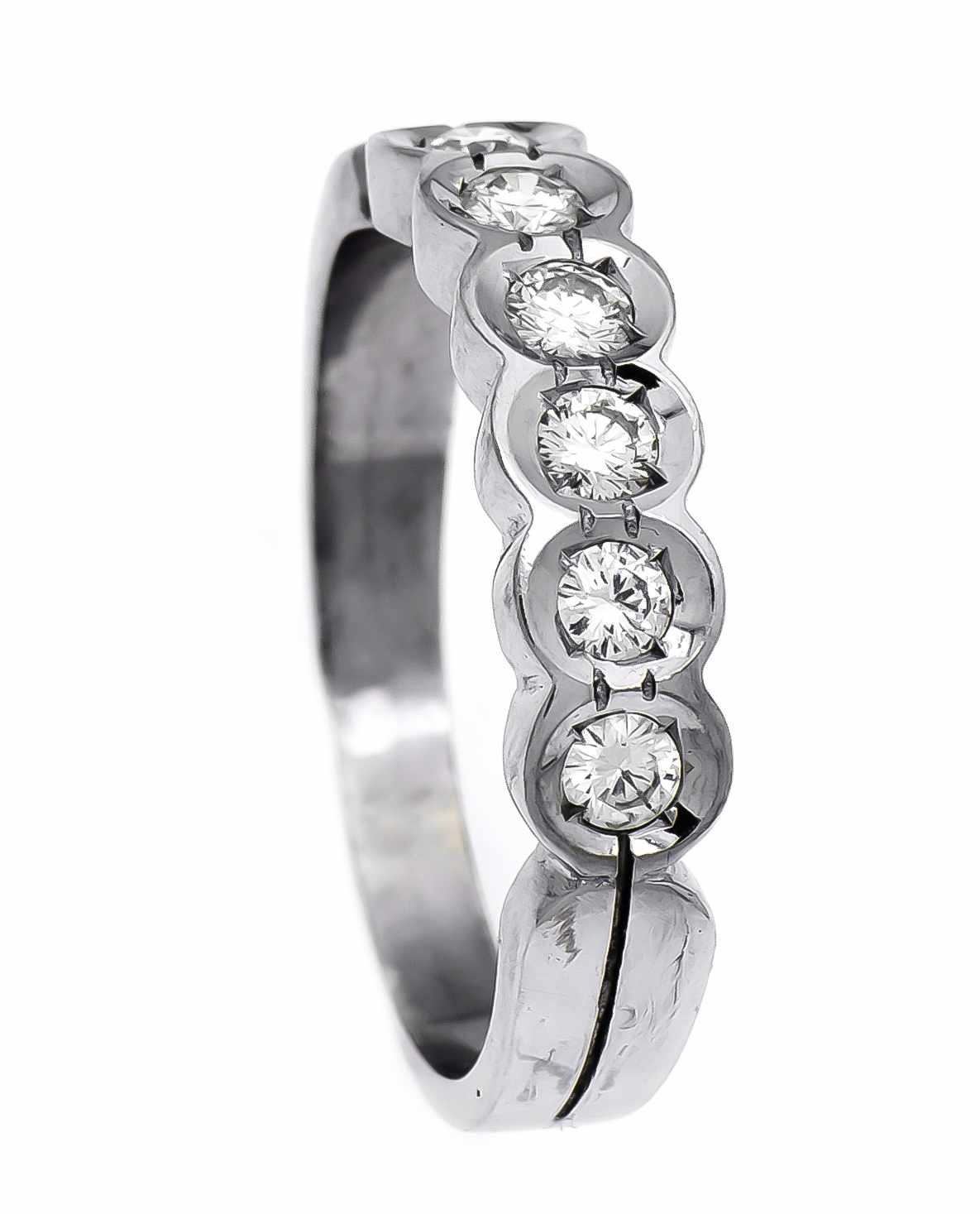 Brillant-Ring WG 585/000 mit 5 Brillanten, zus. 0,50 ct TW/VVS, RG 57, 4,5 g