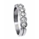 Brillant-Ring WG 585/000 mit 5 Brillanten, zus. 0,50 ct TW/VVS, RG 57, 4,5 g