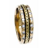 Lüth Bijoux Brillant-Ring GG 750/000 mit 12 Brillanten, zus. 0,24 ct W/SI, RG 63, 9,9 g