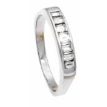 Diamant-Ring WG mit 7 Diamant-Baguettes, zus. 0,60 ct feines Weiß-Weiß(G-H)/VS-SI, RG 63, 5,5 g