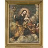 Anonymer Maler um 1700, Josef mit dem Christusknaben der flammende Herzen in eine Schale legt, die