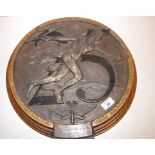 CAST "AUSTIN "25 YEAR" PLAQUE DEPICTING HERMES, PRESENTED TO MANN EGERTON AND CO.