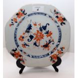 AN 18TH CENTURY CHINESE IMARI OCTAGONAL PLATE