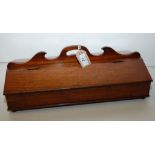 A 19TH CENTURY MAHOGANY CUTLERY BOX WITH DOUBLE LID AND CENTRAL CARRYING HANDLES, WIDTH 44.