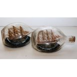 TWO HAIG BOTTLES WITH TALL SHIP MODELS INSIDE