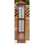 OAK CASED ADMIRAL FITZROY BAROMETER MARKED W.J.