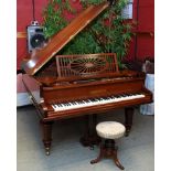 LATE 19TH CENTURY BECHSTEIN ROSEWOOD GRAND PIANO WITH IVORY KEYS, TURNED LEG.