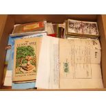 BOX OF MIXED EPHEMERA, PHOTOS, GREETINGS CARDS ETC.