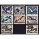 AUSTRIA: 1950-3 AIRS SET USED (10s OG) SG 1215-21 (8)