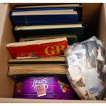 BOX OF VARIOUS IN EIGHT ALBUMS OR STOCKBOOKS AND LOOSE, IRELAND, EGYPT ETC.