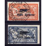 FRANCE: 1927 POSTE AERIENNE OVERPRINTS USED SG 455, 456.