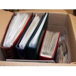 BOX WITH GREETINGS CARDS IN FIVE BINDERS AND LOOSE,