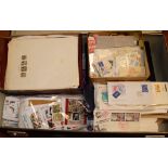 LARGE SUITCASE VARIOUS, GB MODERN USED COMMEMS CUT FROM FDC, SOUTH AFRICA SG/DAVO ALBUMS,
