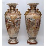 PAIR OF LARGE SATSUMA VASES