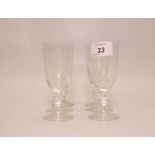 SET OF SIX ENGRAVED WINE GLASSES