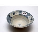 A TEK SING CARGO WIDE RIM BLUE AND WHITE BOWL DIAMETER 17CM