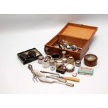 A COLLECTIVE LOT OF INTEREST TO INCLUDE WATCHES, POCKET WATCH, SILVER LIDDED POTS,