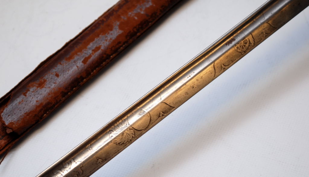 1850'S OFFICERS SWORD, SCABBARD IN POOR CONDITION SOME CORROSION AND PITTING, - Image 3 of 3