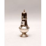 A SILVER SUGAR SHAKER,