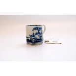 A WORCESTER BLUE AND WHITE COFFEE CAN, C1760 , CANNON BALL PATTERN.