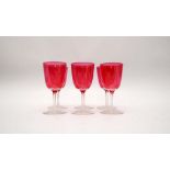 SET OF SIX CRANBERRY GLASSES