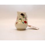 A WORCESTER POLYCHROME SPARROW BEAK CREAMER PAINTED WITH FLOWERS AND INSECTS .