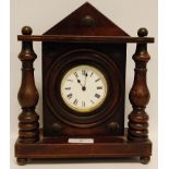 A 19TH CENTURY MAHOGANY PORTICO CLOCK,