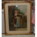 LARGE BAXTER PRINT IN PERIOD GILT FRAME 47 X 64 CM