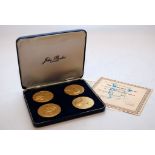 CASED SET ' THE CHURCHILL MEDALS' SET OF 4 WITH CERT.