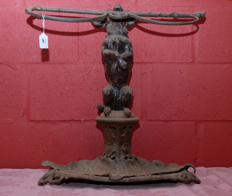 MID 19TH CENTURY COALBROOKDALE CAST IRON WALKING STICK STAND,