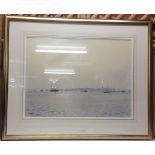 WATERCOLOUR 'ESTUARY SCENE' BEARING SIGNATURE GODFREY SAYERS 52 X 72CM (AR)