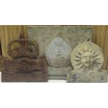 THREE LEAD ANTIQUE INSURANCE PLAQUES TO INCLUDE SUN FIRE OFFICE,