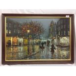 OIL ON CANVAS OF STREET SCENE BEARING SIGNATURE JOHN BAMPFIELD (AR)