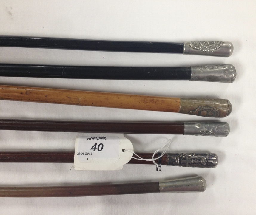 SIX MILITARY SWAGGER STICKS. ARTISTS RIFLES CIRC.