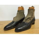 PAIR OF BUTTON FRONT SHOES CIRCA 1910 WITH SHOE TREES