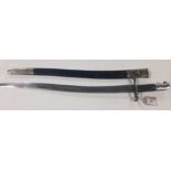 1856 PATTERN ENFIELD SWORD BAYONET IN LEATHER SCABBARD