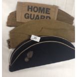 ROYAL WEST KENT OFFICERS FORAGE CAP (WORN) WITH FURTHER ARMY FORAGE CAP,