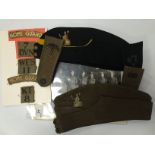 2ND NORFOLK REGIMENT FORAGE CAPS AND 3 EPAULETTE'S,