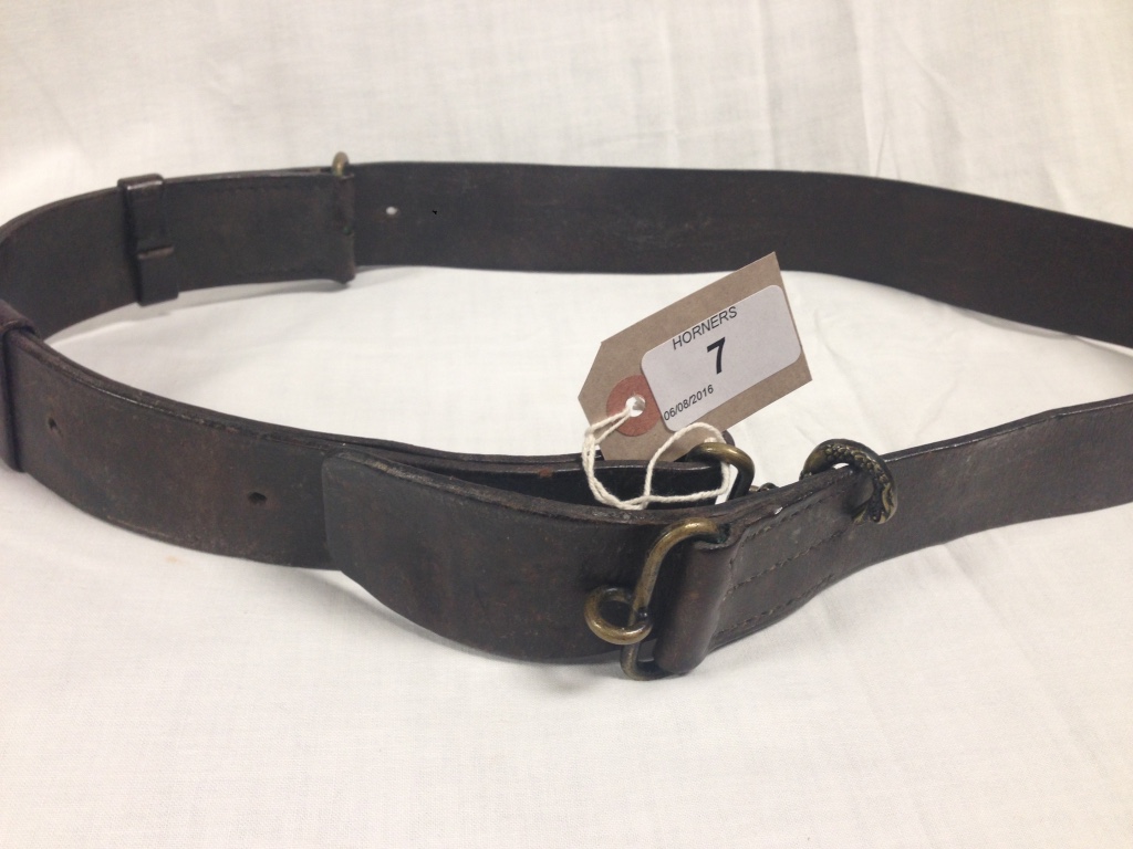 GPO STAMPED LEATHER BELT WITH "SNAKE" BUCKLE